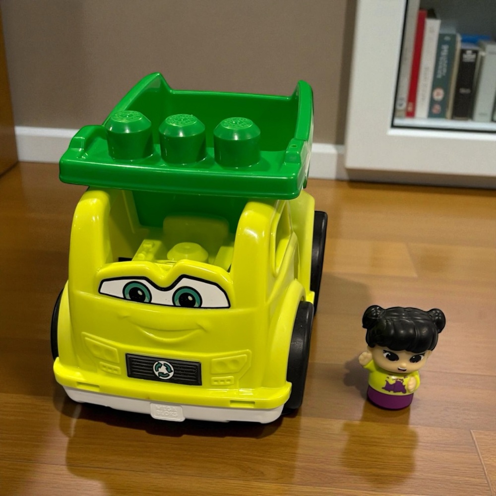 Mega Bloks Yellow and Green Toy Truck with Mini Figure